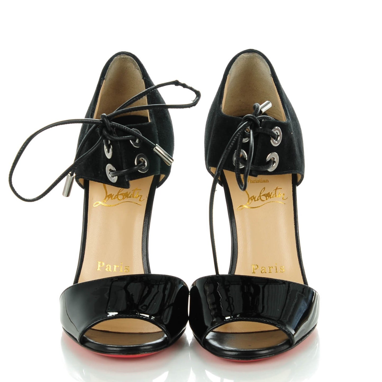Patent Suede Mayerling 100 Sandals 35 Black
