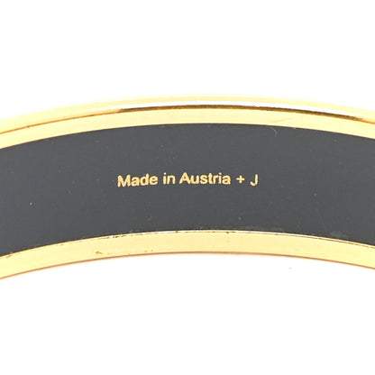 Hermes Enamel Printed Narrow Caleche Bracelet 65 Black 5 of 7