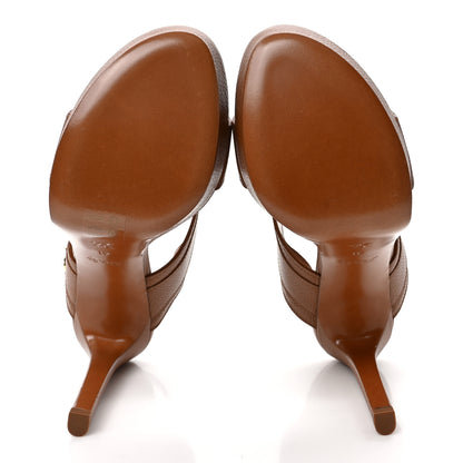 Louis Vuitton Grained Calfskin Horizon Platform Sandals 41 Cognac 5 of 7