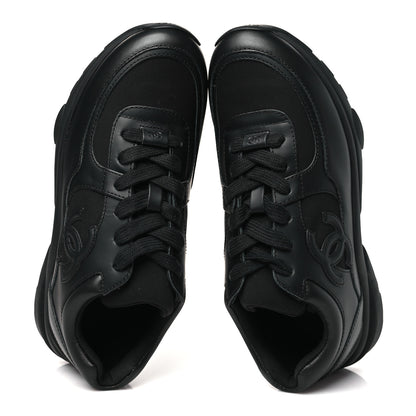 Chanel Lambskin Fabric CC Uniform Sneakers 38 Black 2 of 9