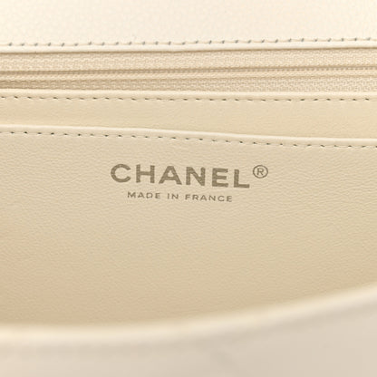 Chanel Caviar Quilted Jumbo Single Flap White 6 of 14
