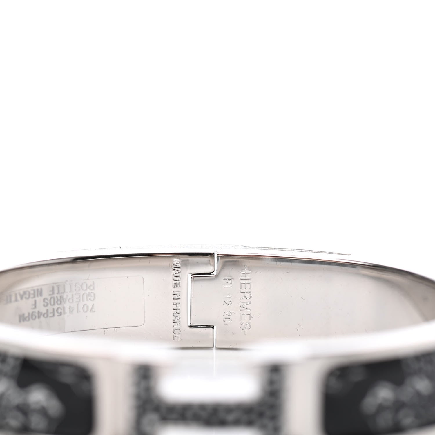 Hermes Enamel Narrow Print Guepards Clic Clac H Bracelet PM Positif Negatif 3 of 3