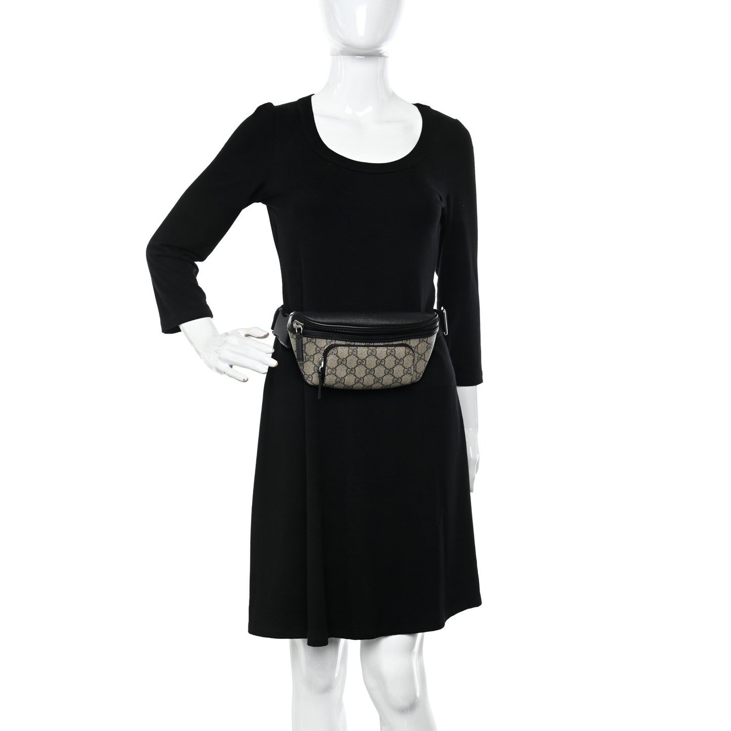 GG Supreme Monogram Belt Bag Black