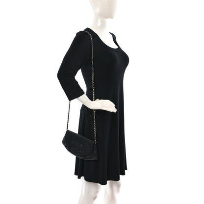 Chanel Caviar Half Moon Wallet On Chain WOC Black 2 of 9