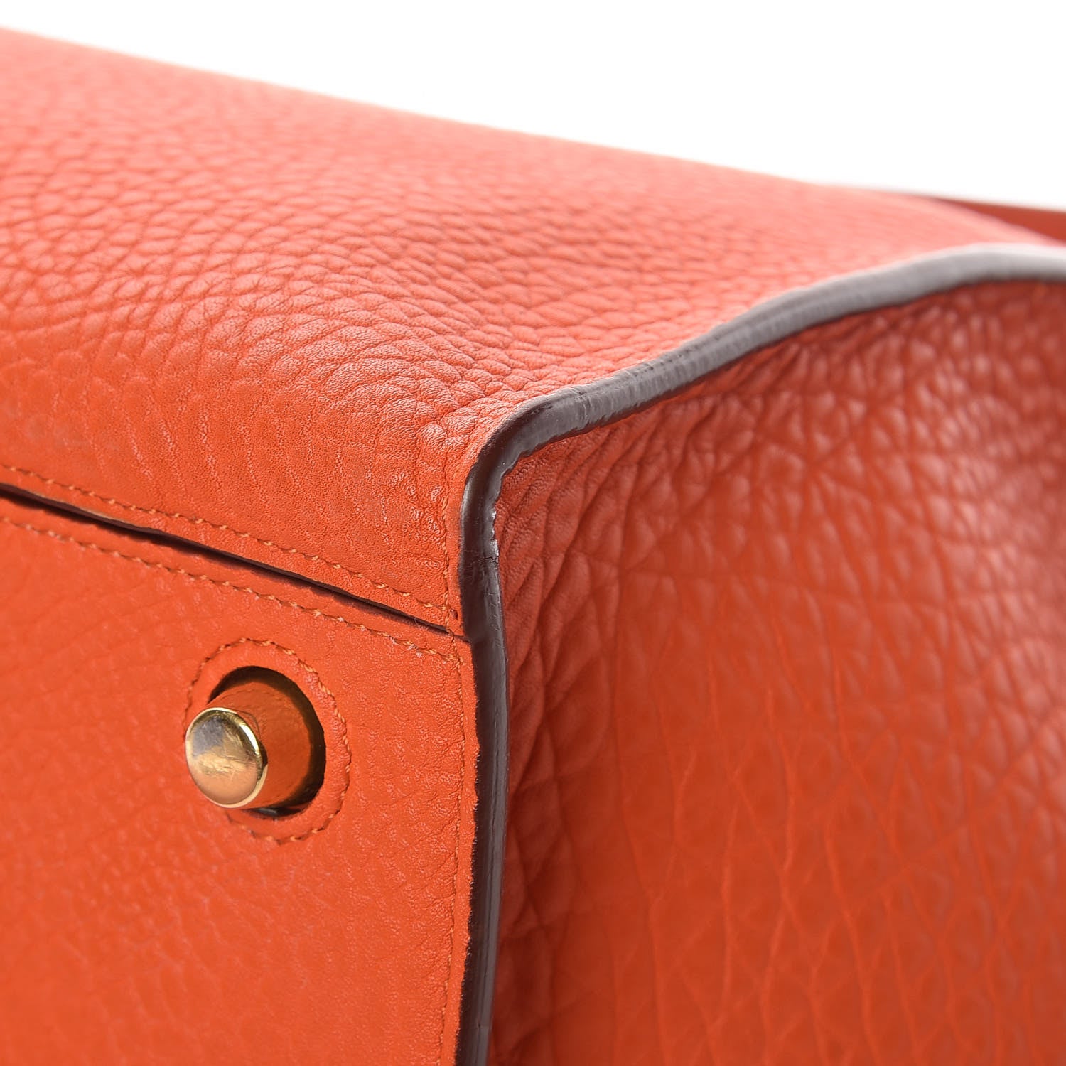 Celine Bullhide Calfskin Small Ring Handbag Burnt Orange 7 of 11