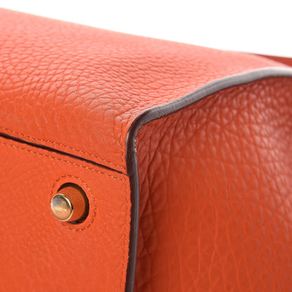 Celine Bullhide Calfskin Small Ring Handbag Burnt Orange 7 of 11