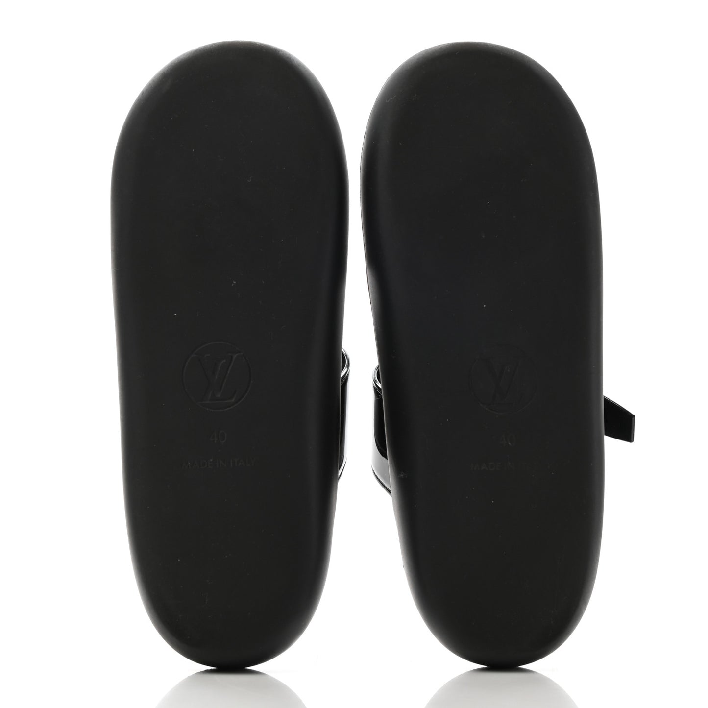 Monogram Sunbath Flat Mule Sandals 40 Black
