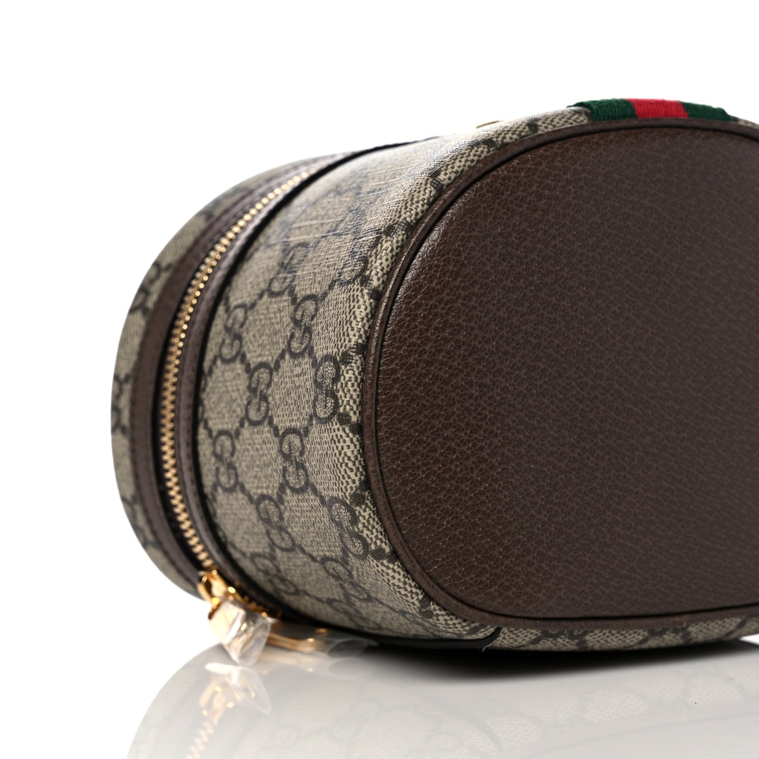 Gucci GG Supreme Monogram Textured Calfskin Web Ophidia Vanity Cosmetic Case Beige Ebony New Acero 10 of 12