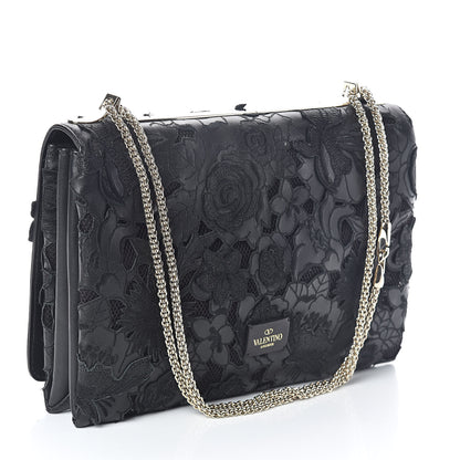 Valentino Garavani Lambskin Lace Large Girello Flap Black 3 of 9