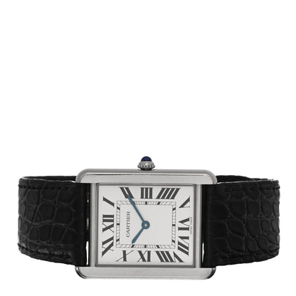 Cartier Stainless Steel Alligator 27mm Tank Solo Quartz Watch 2 of 5