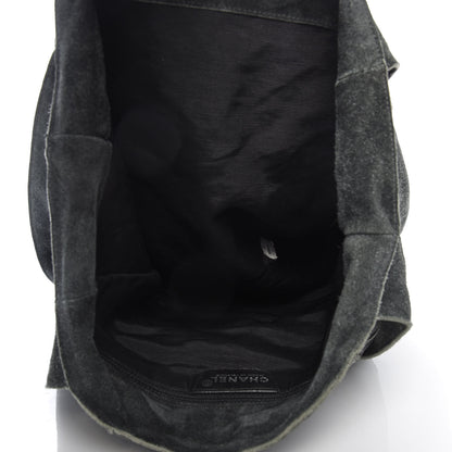 Chanel Suede Patchwork Shoulder Bag Charcoal Grey 5 of 10