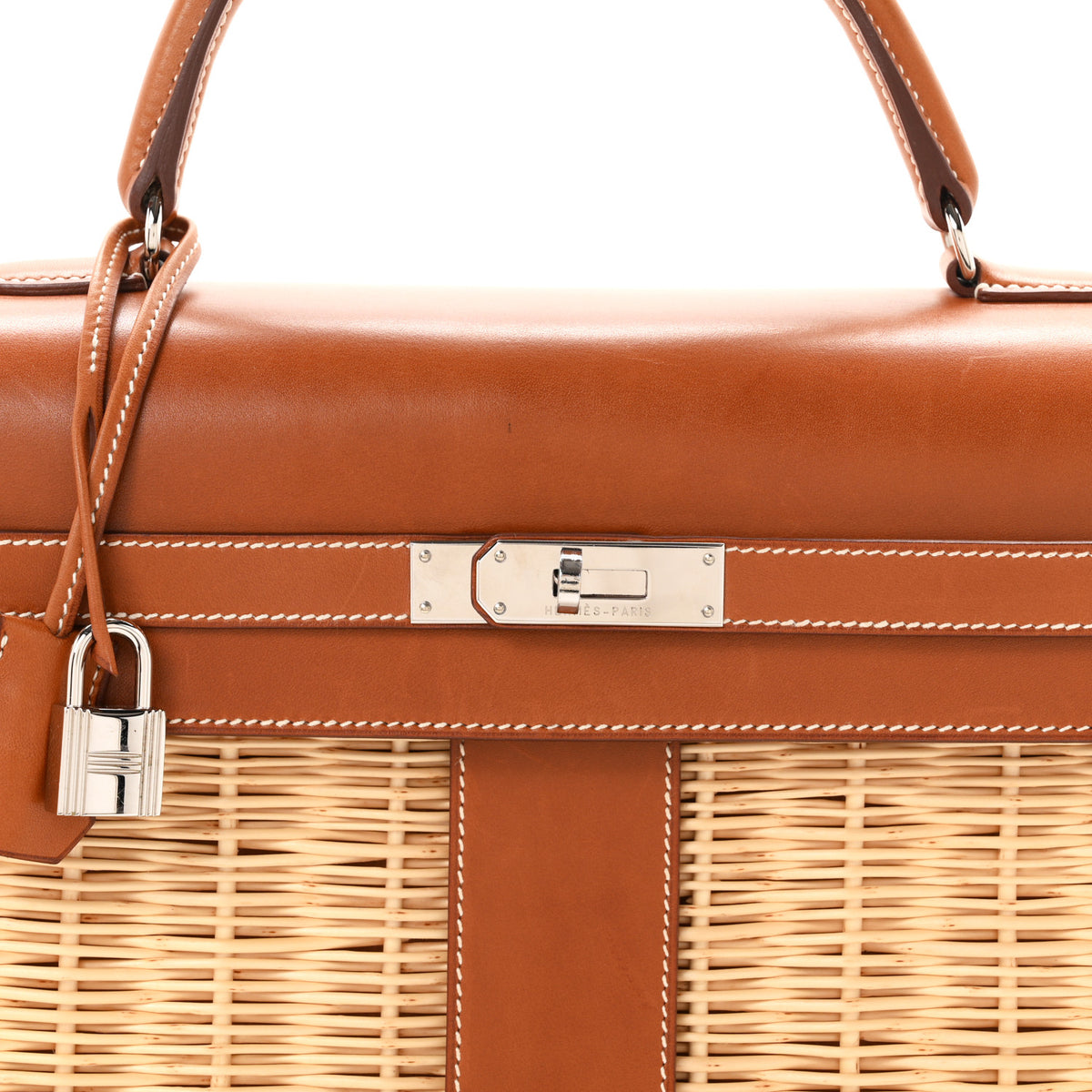 Hermes Wicker Barenia Picnic Kelly 35 Naturel Fauve 8 of 11