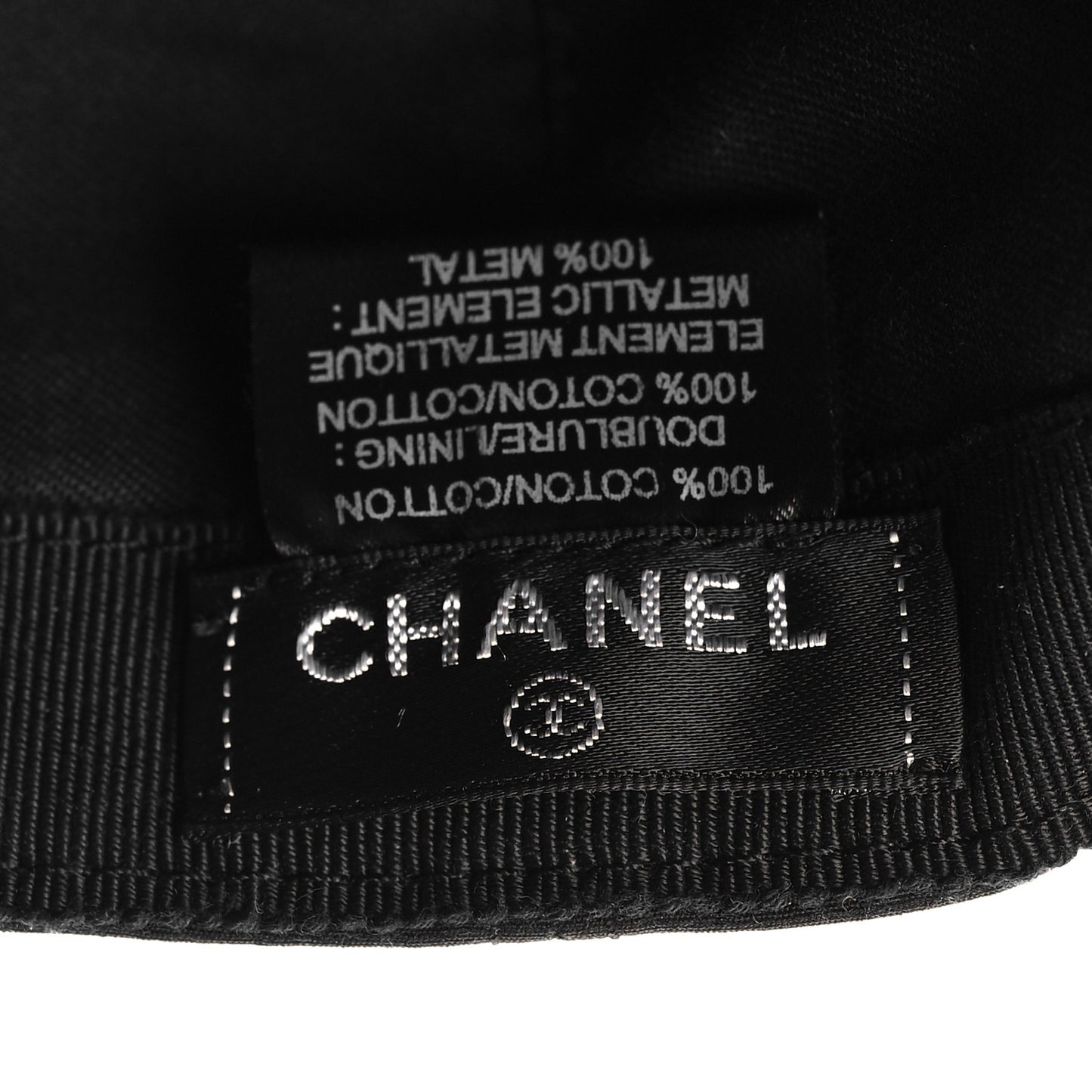 Cotton CC Cap Hat Black White