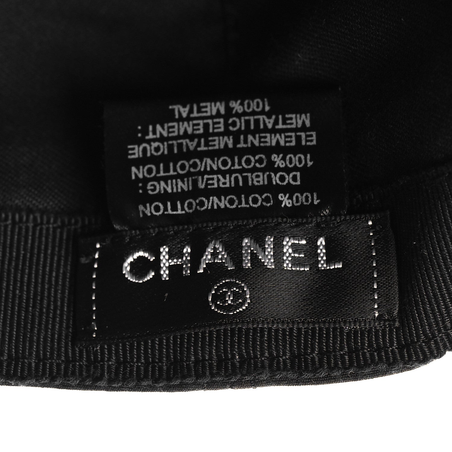 Chanel Cotton CC Cap Hat Black White 8 of 9