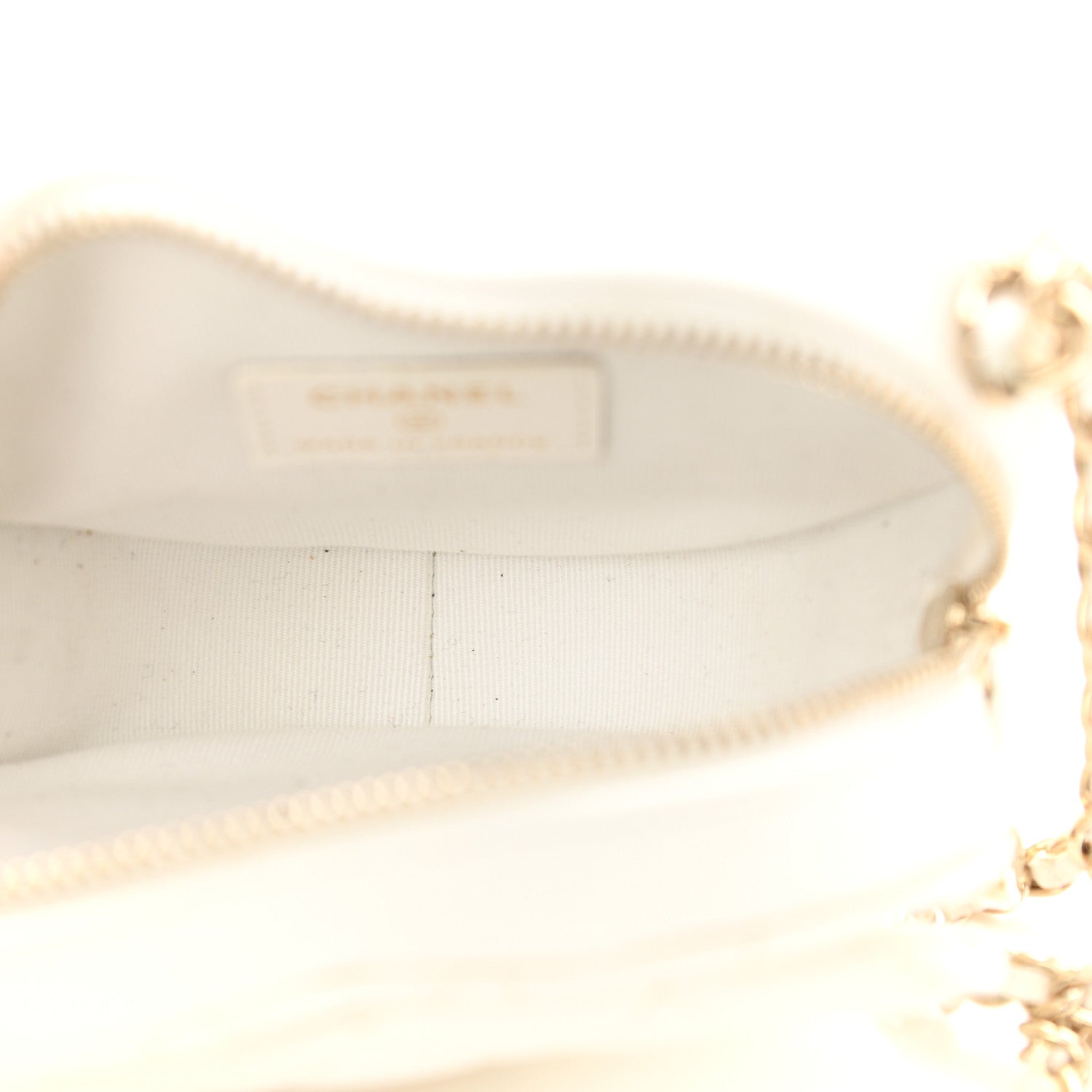 Chanel Lambskin Quilted CC In Love Heart Clutch With Chain White 5 of 12