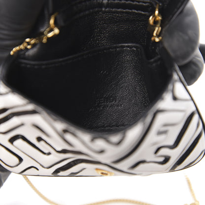 Fendi X JOSHUA VIDES Nappa Vitello King FF Embossed Nano Baguette Charm White Black 5 of 10