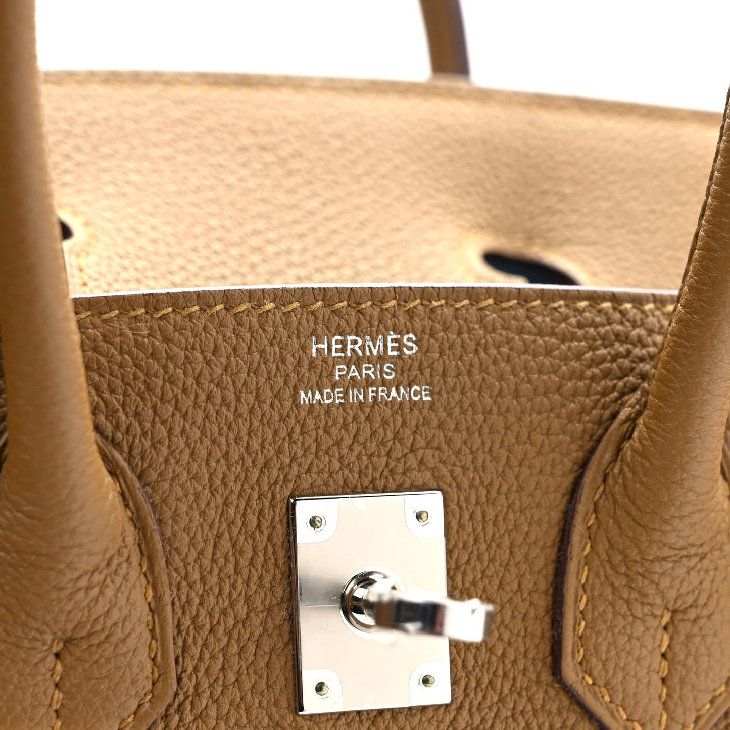 Togo Verso Birkin 25 Bronze Dore Bleu Brume
