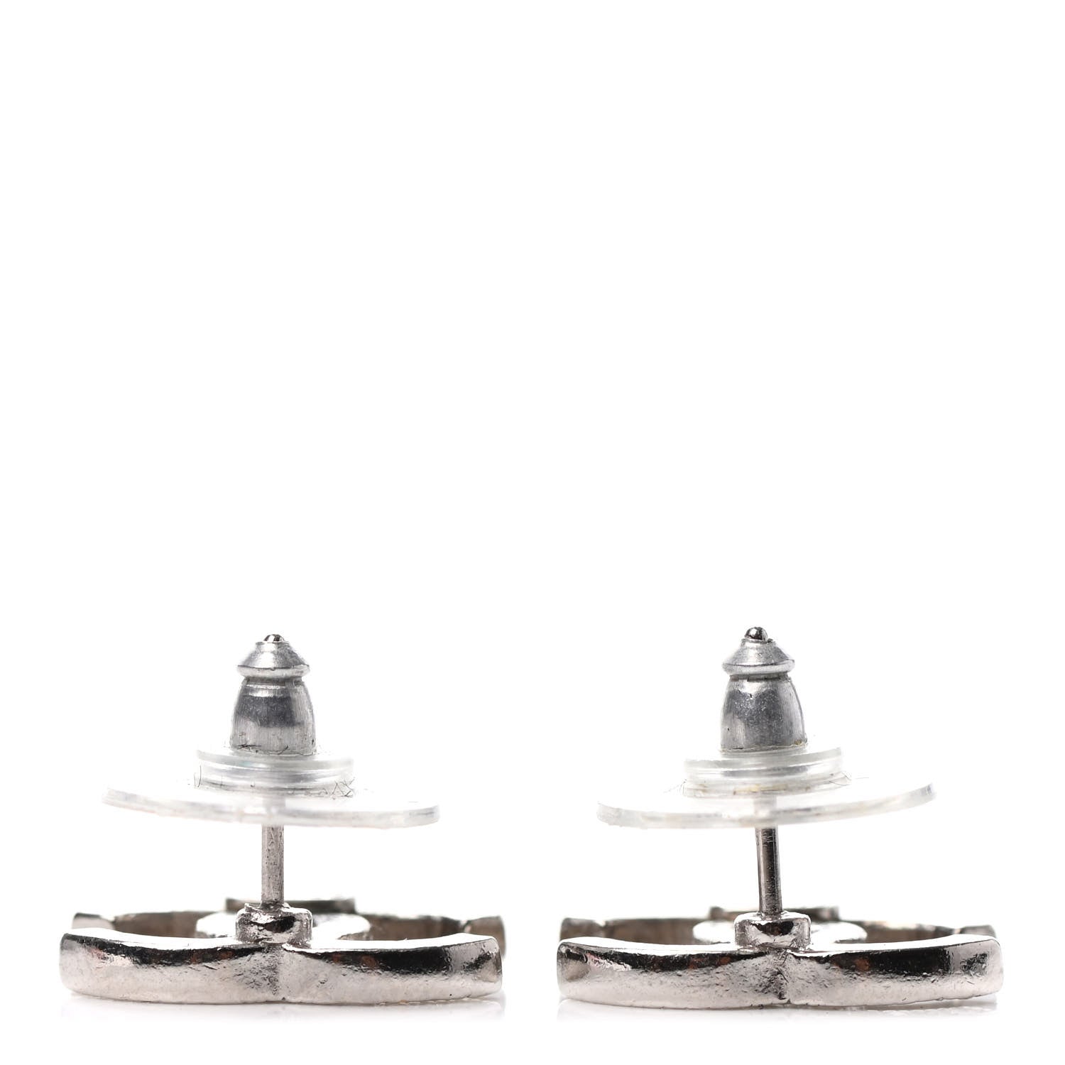 Chanel Crystal CC Earrings Silver 3 of 4
