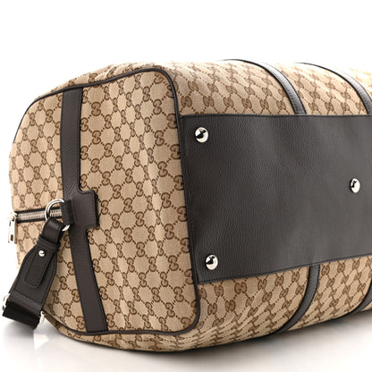 Gucci Monogram Dollar Calfskin Large Boston Duffle Bag Beige Ebony Testa di Moro Marrone Scuro 9 of 11