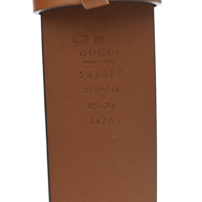 Gucci Selleria Calfskin Mens Interlocking G 37mm Belt 80 32 Cuir 3 of 5
