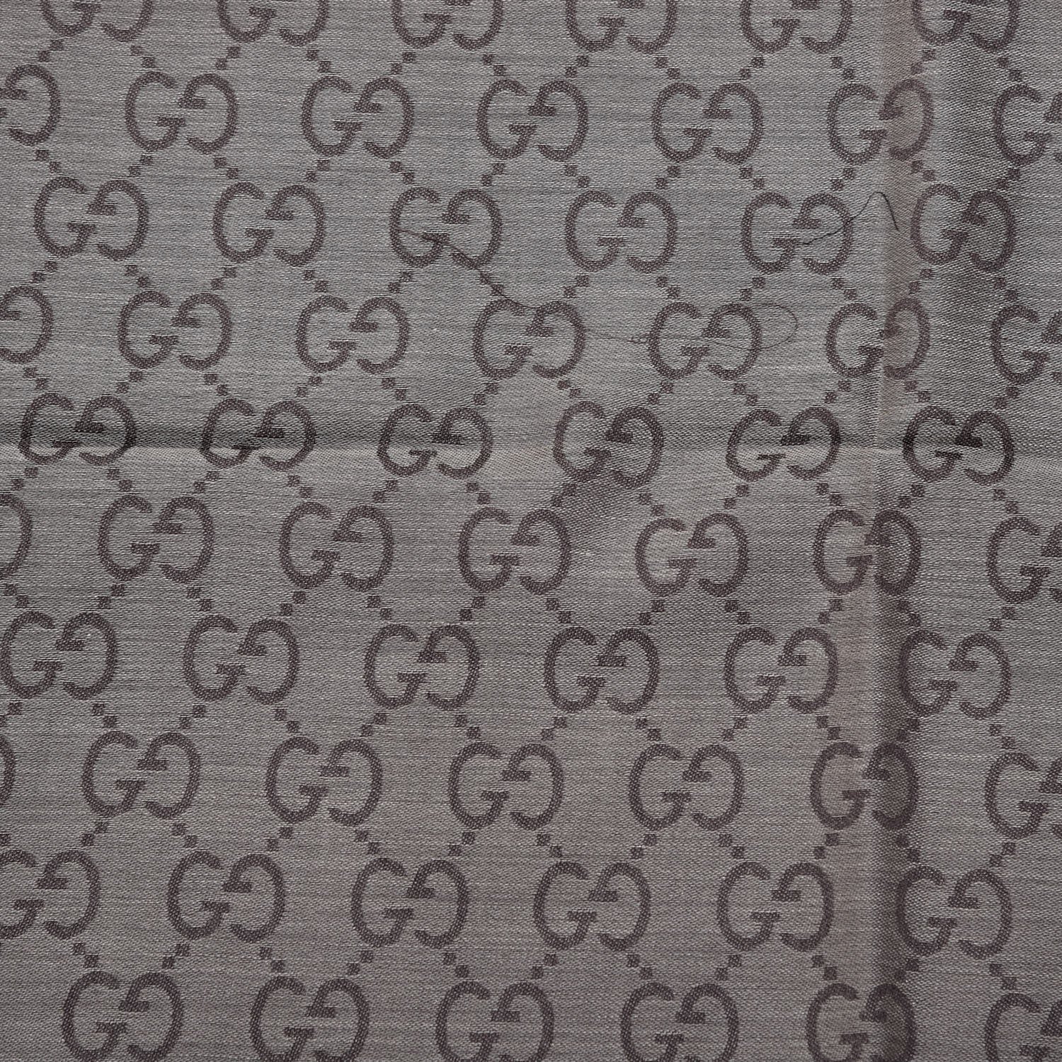 Gucci Wool Silk GG Monogram GGNat Scarf Rope Dark Brown 6 of 10