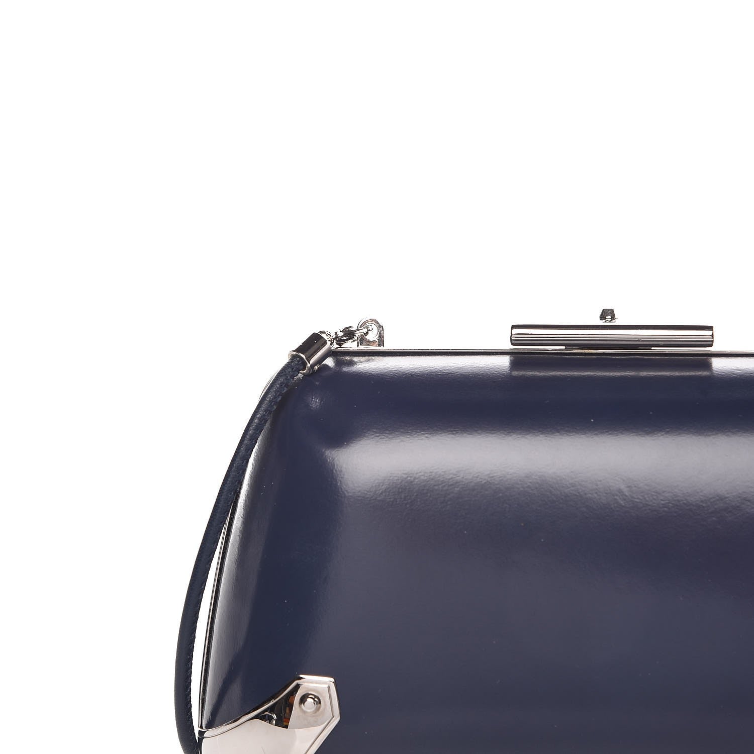 Balenciaga Calfskin Minaudiere Trapeze Clutch Bleu Persan 8 of 9