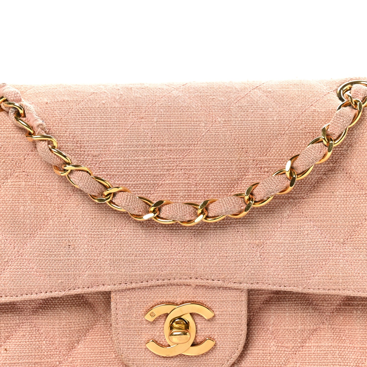 Chanel Canvas Quilted Small Double Flap Light Pink 8 of 11