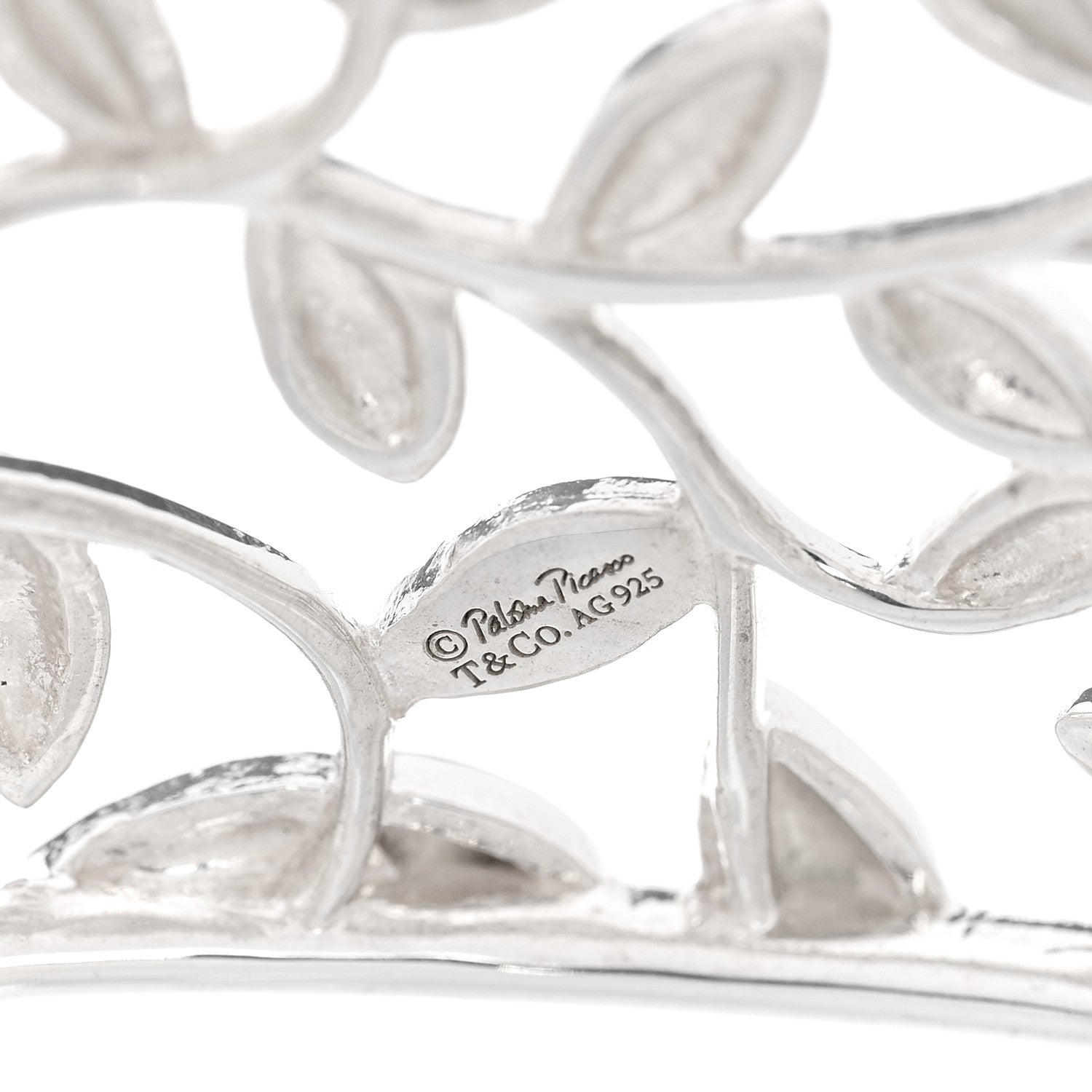 Tiffany Sterling Silver Paloma Picasso Olive Leaf Cuff Bracelet 3 of 4