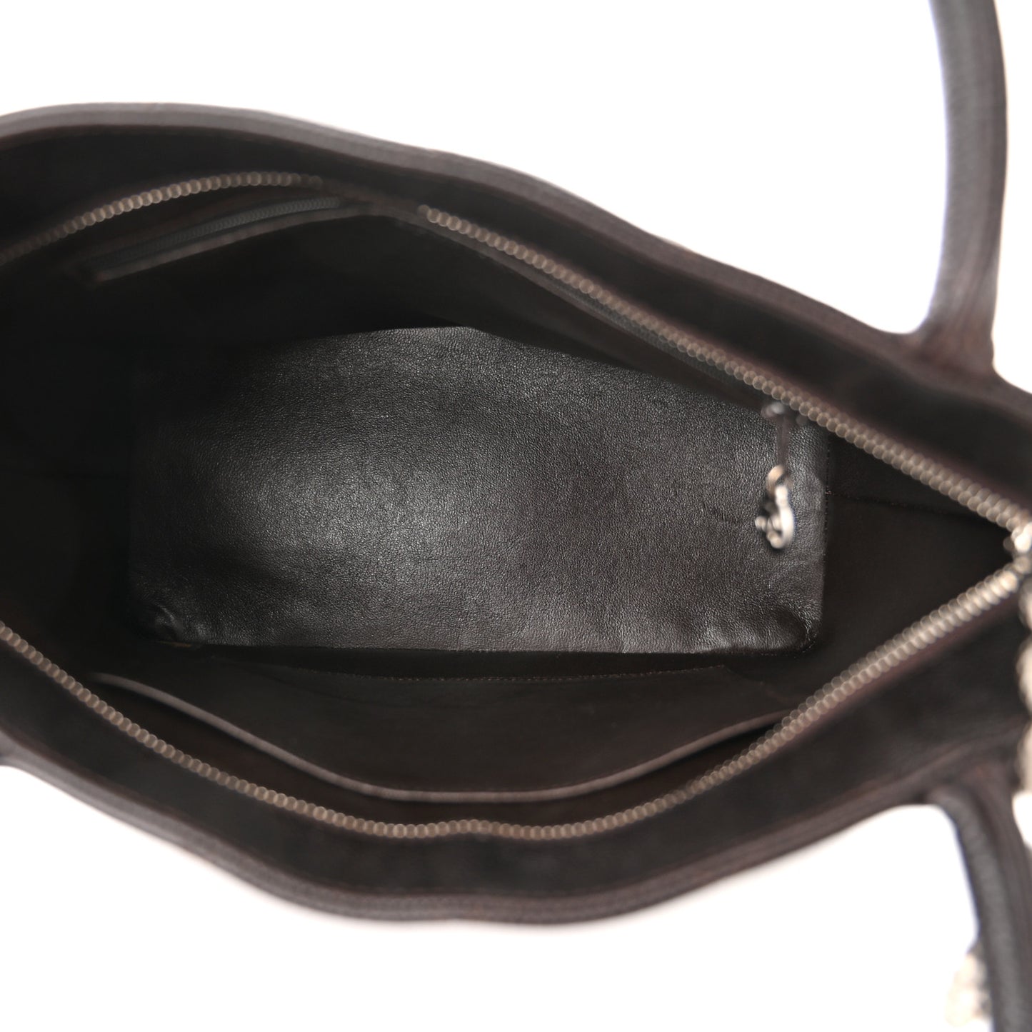 Caviar Quilted Medallion Tote Dark Brown