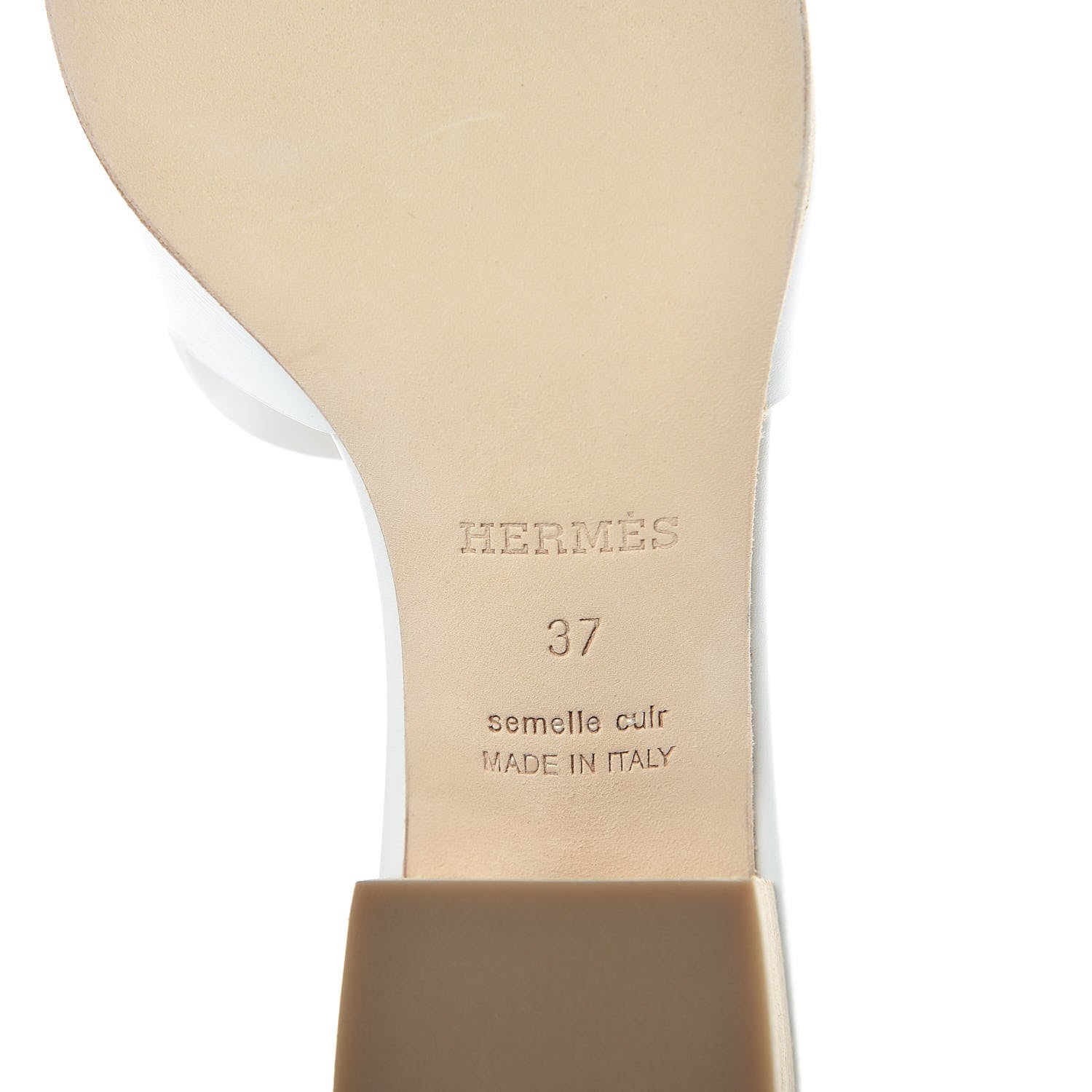 Hermes Calfskin Mona Sandals 37 White 7 of 10