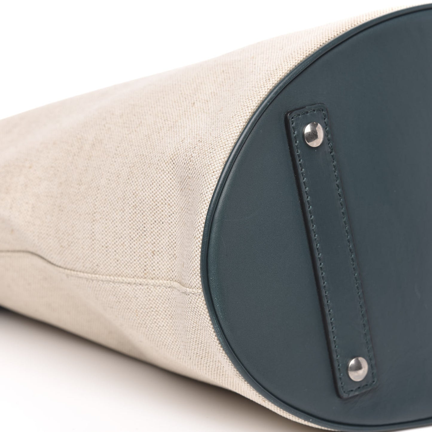 Calfskin Linen The Large Bucket Bag Dark Cyan