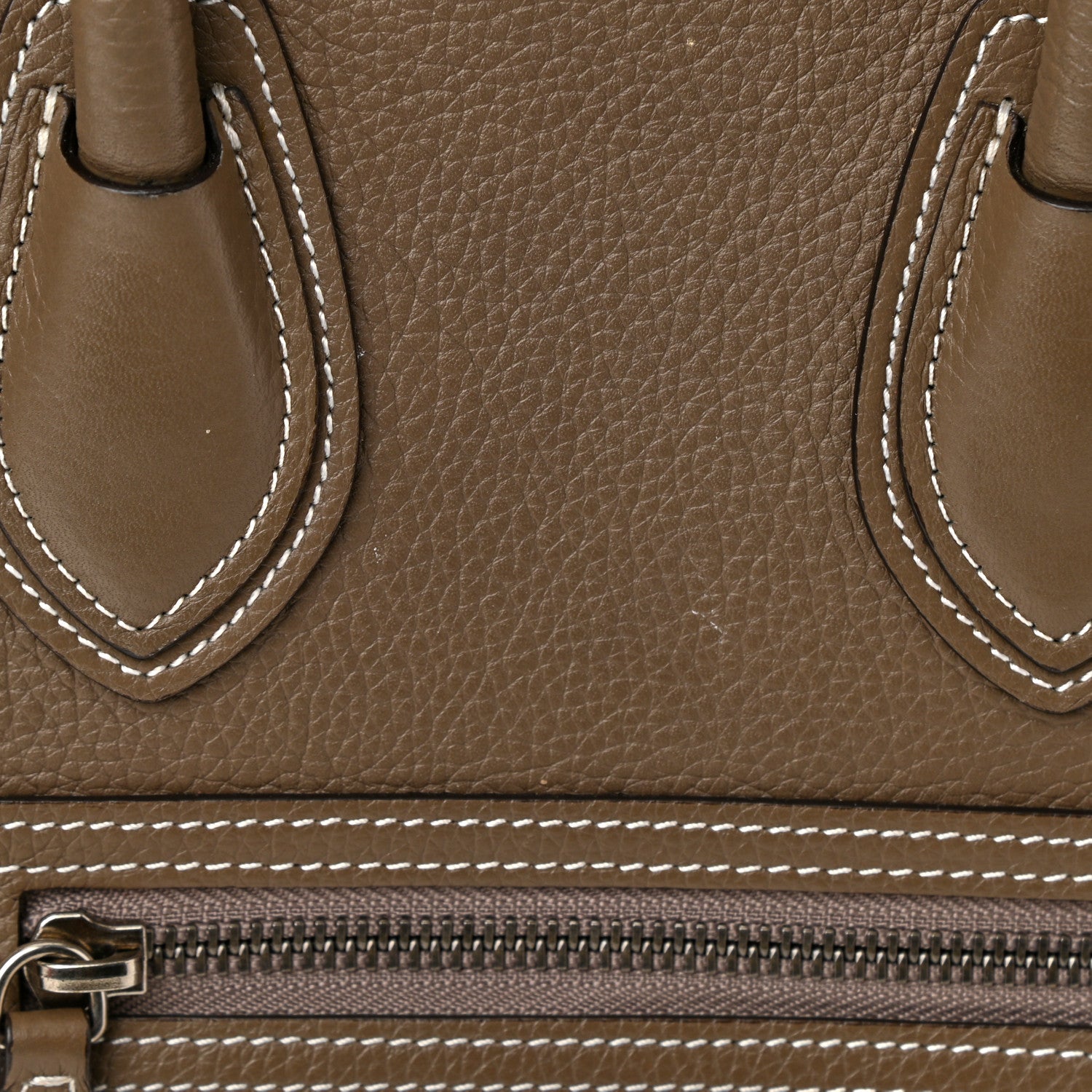 Celine Drummed Calfskin Micro Luggage Souris 12 of 12