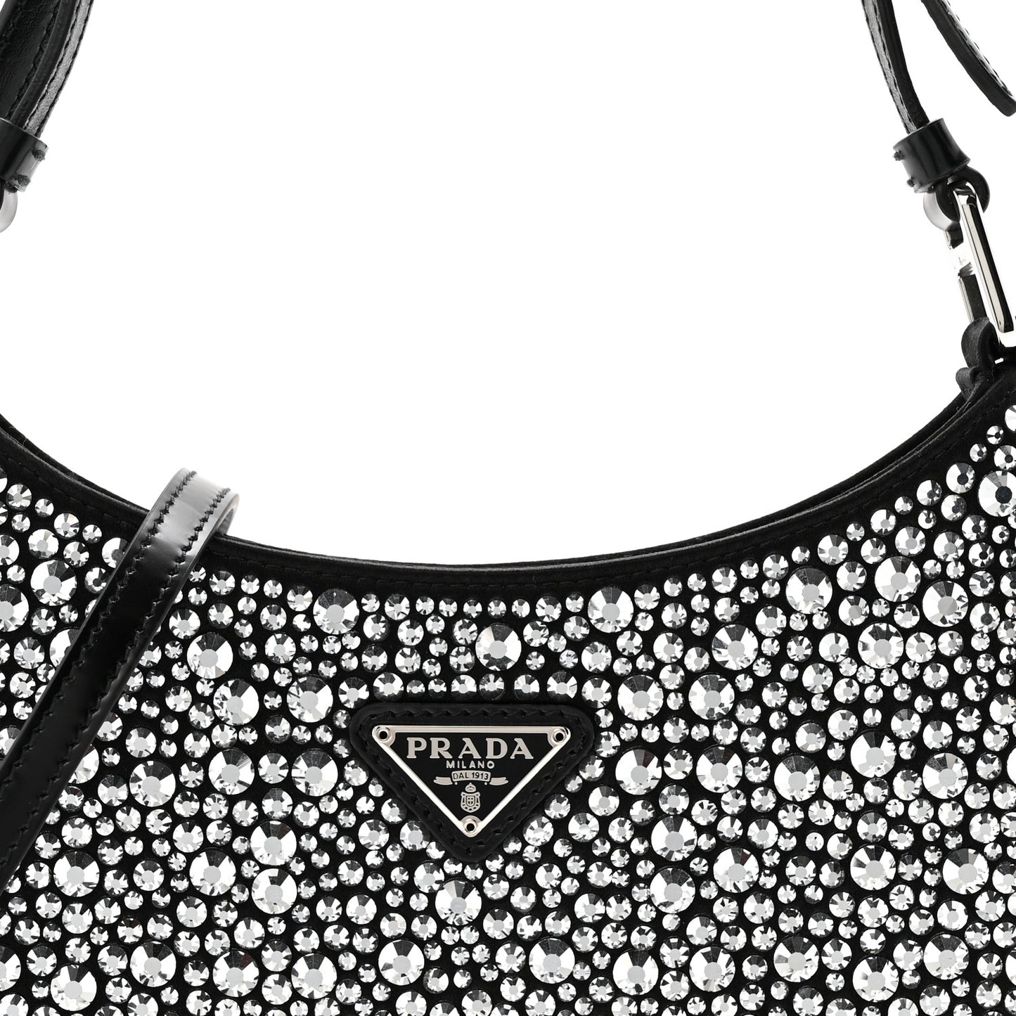 Satin Crystal Cleo Adjustable Strap Shoulder Bag Metal