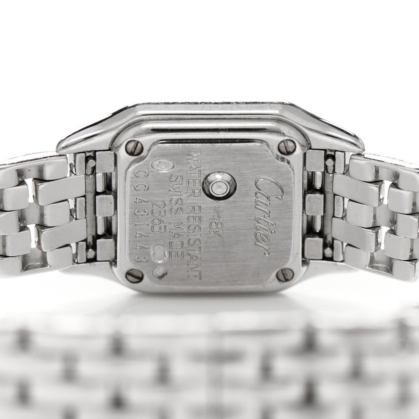 18K White Gold Diamond Bezel 17mm Double Row Panthere Quartz Watch