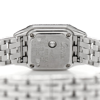 Cartier 18K White Gold Diamond Bezel 17mm Double Row Panthere Quartz Watch 4 of 5