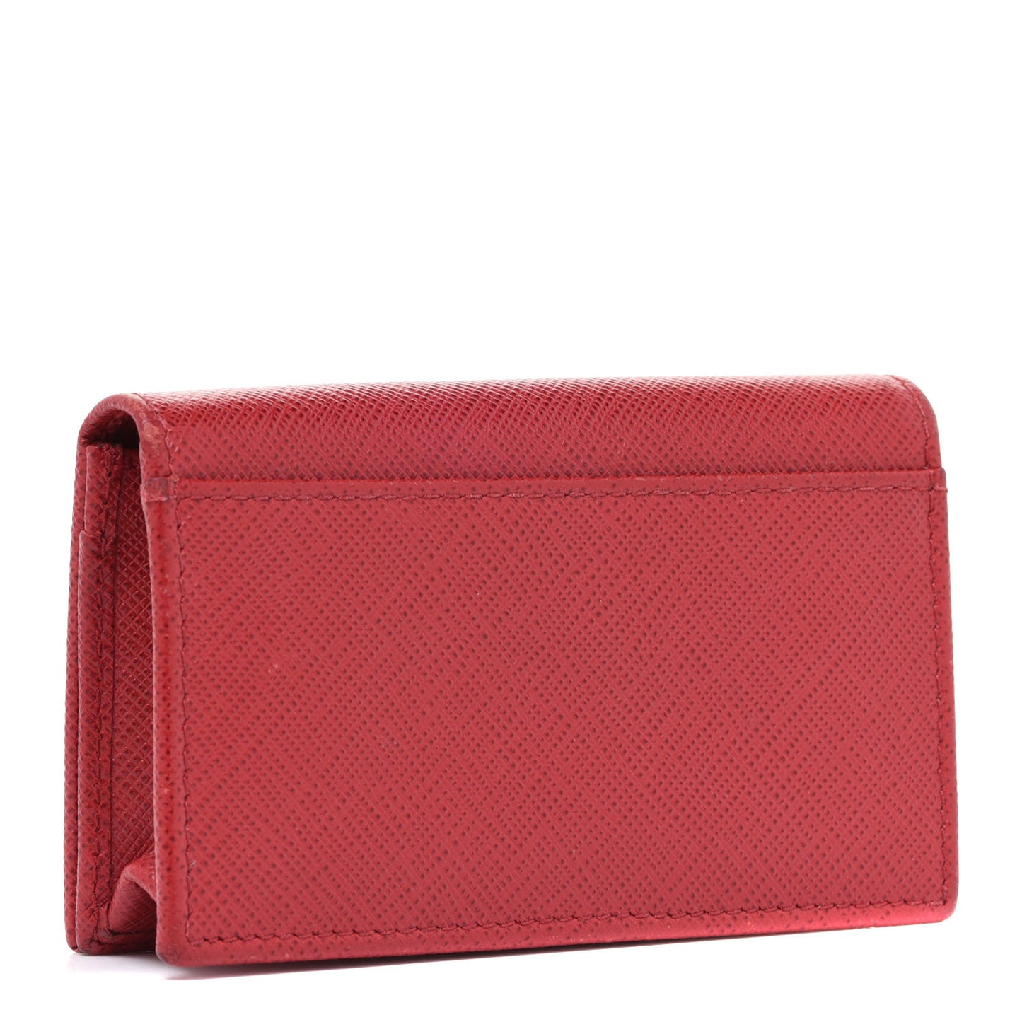 Saffiano Metal Card Holder Rosso