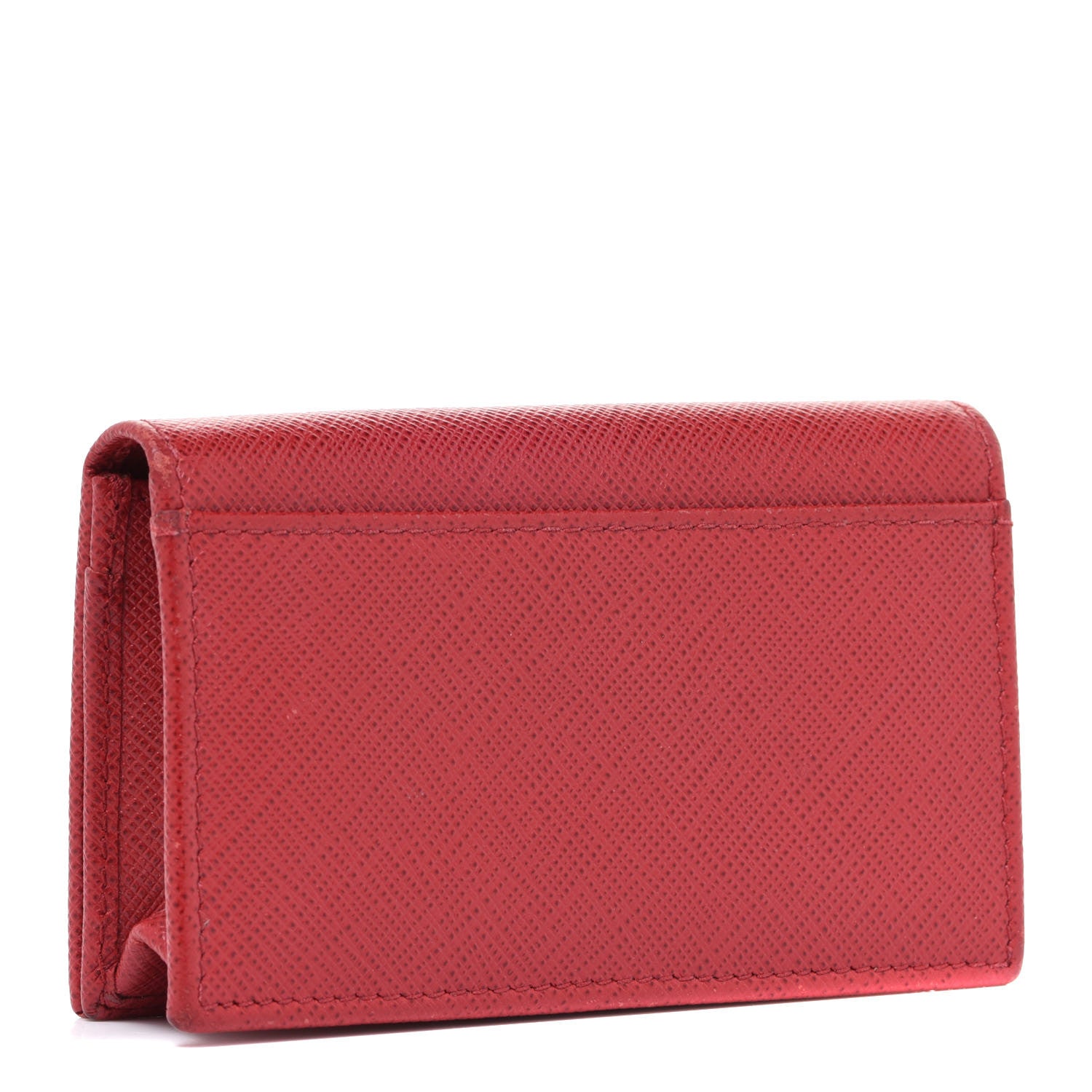 Prada Saffiano Metal Card Holder Rosso 3 of 10