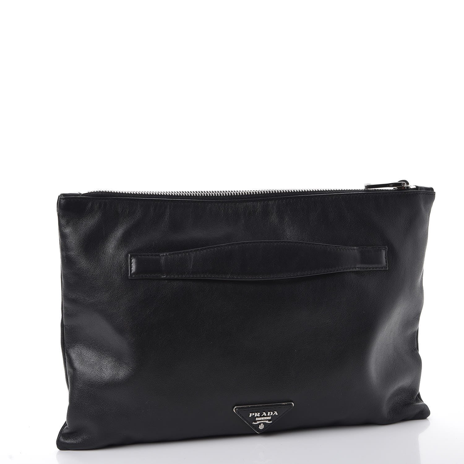 Prada Vitello Vintage Studded Clutch Black 3 of 7