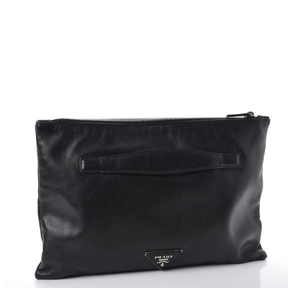 Prada Vitello Vintage Studded Clutch Black 3 of 7