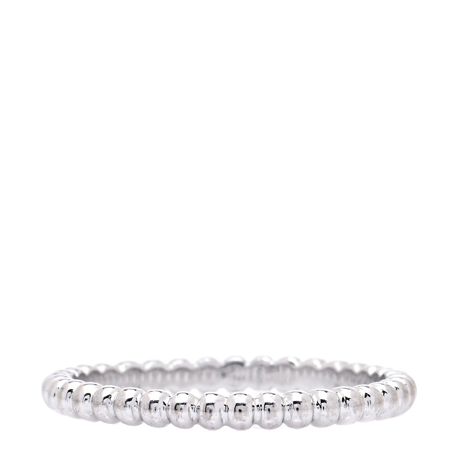 Van Cleef & Arpels 18K White Gold Small Perlee Ring 55 7.25 1 of 6