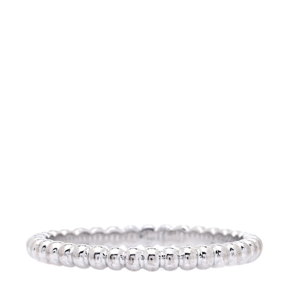 Van Cleef & Arpels 18K White Gold Small Perlee Ring 55 7.25 1 of 6