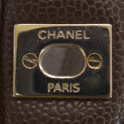 Chanel Caviar East West Flap Marron Fonce 6 of 9