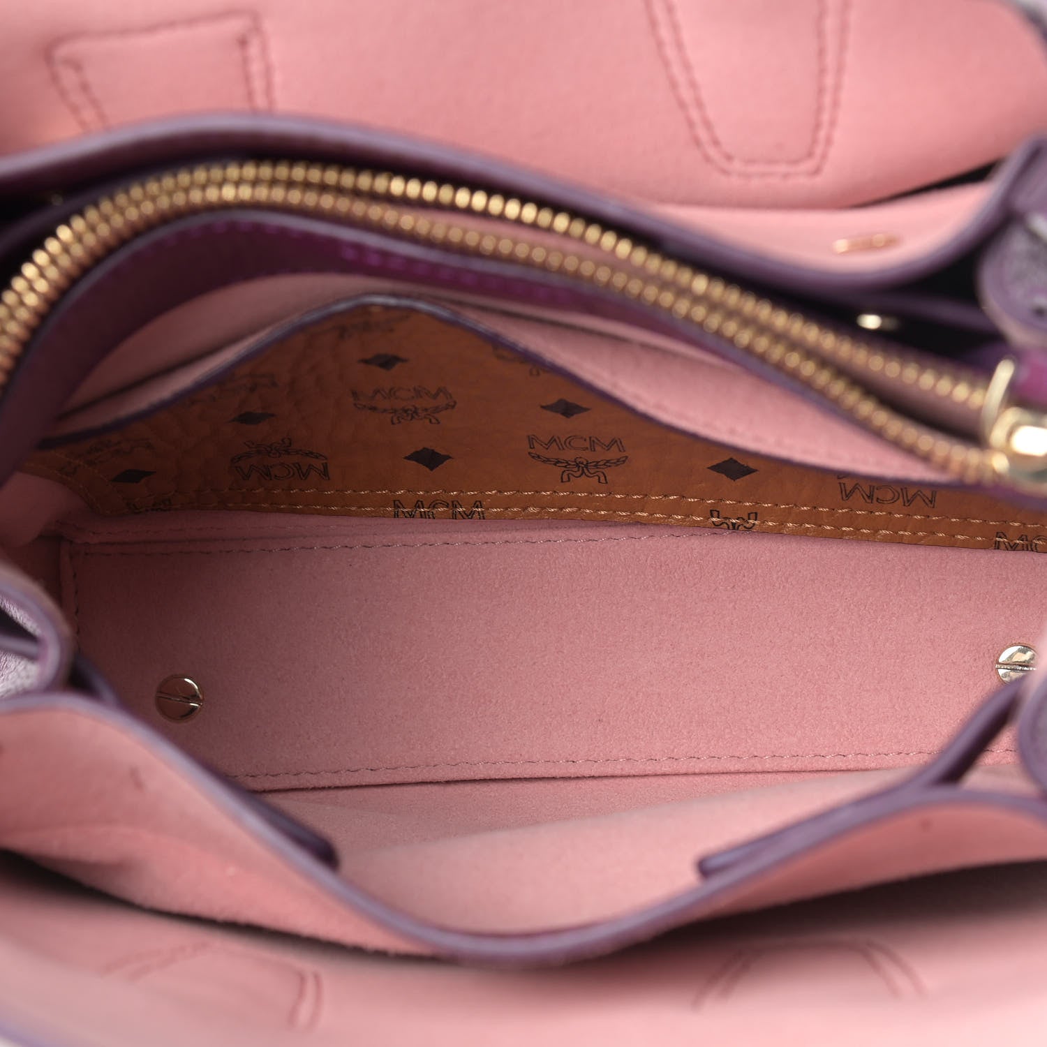 MCM Grained Calfskin Mini Milla Tote Purple 8 of 11