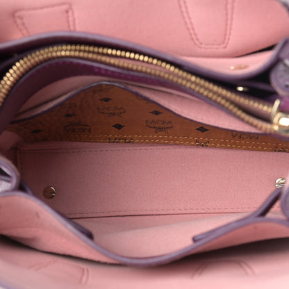 MCM Grained Calfskin Mini Milla Tote Purple 8 of 11