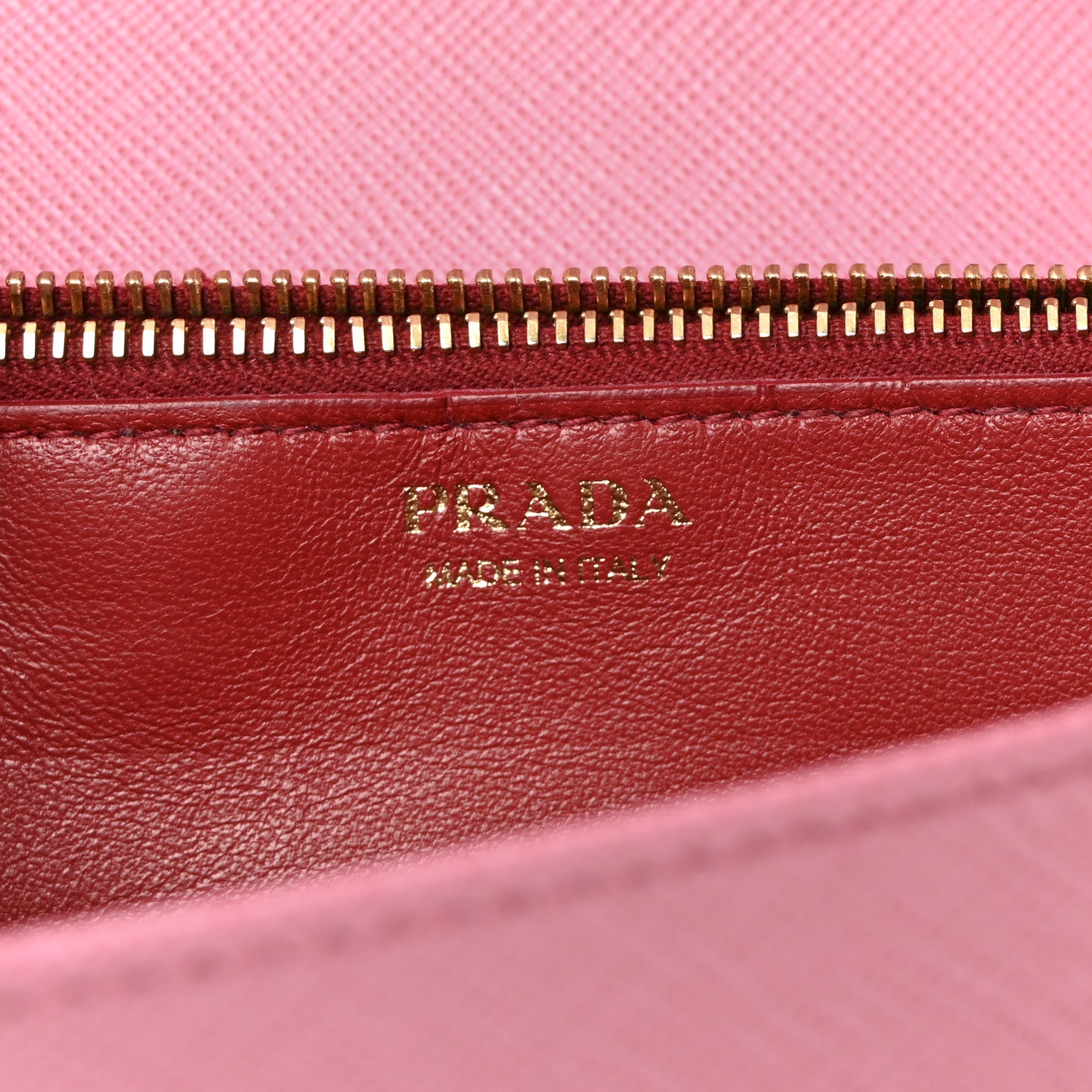 Prada Saffiano Lux Monochrome Chain Wallet Begonia 6 of 9