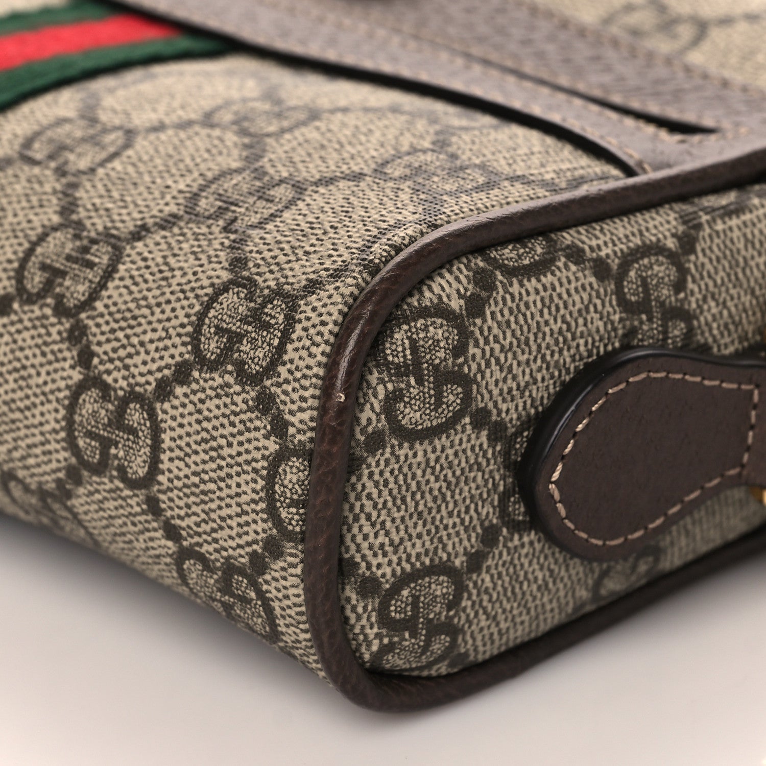Gucci GG Supreme Monogram Web Mini Ophidia Shoulder Bag Brown 10 of 11