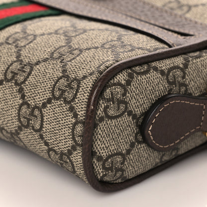 Gucci GG Supreme Monogram Web Mini Ophidia Shoulder Bag Brown 10 of 11