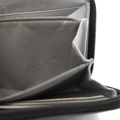 Chanel Lambskin Camellia Embossed Large Zip Around Gusset Wallet Black 11 of 18