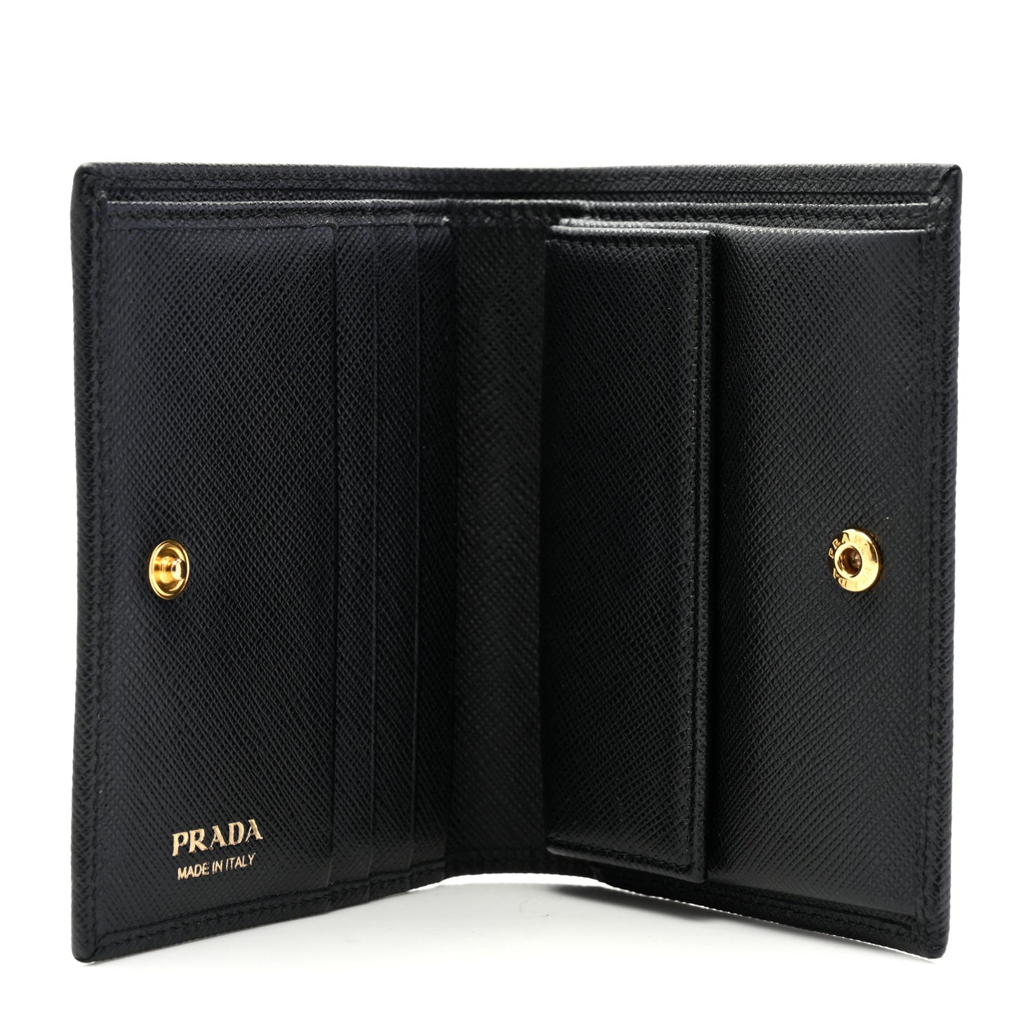 Saffiano Triangle Bi-Fold Wallet Black