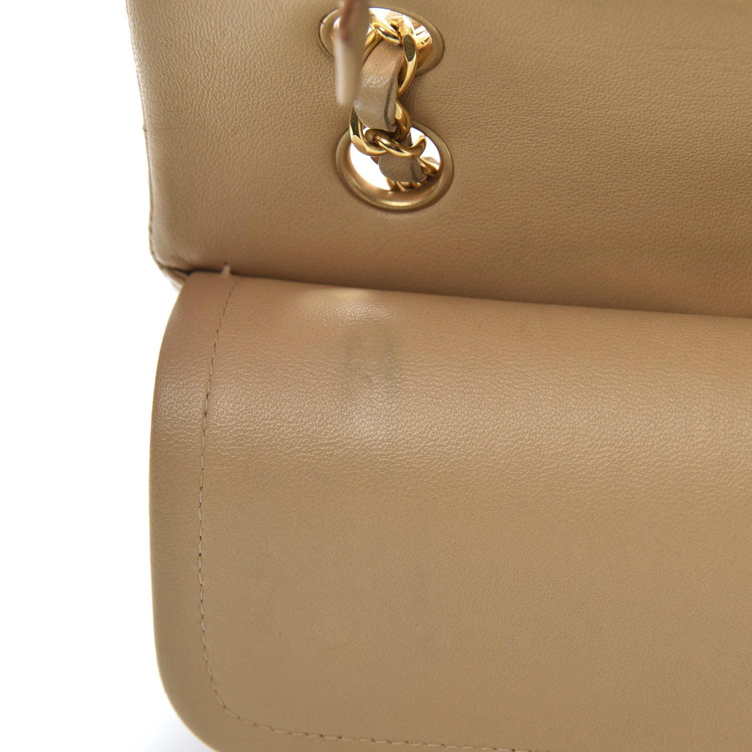 Chanel Lambskin Quilted Medium Double Flap Beige 15 of 18